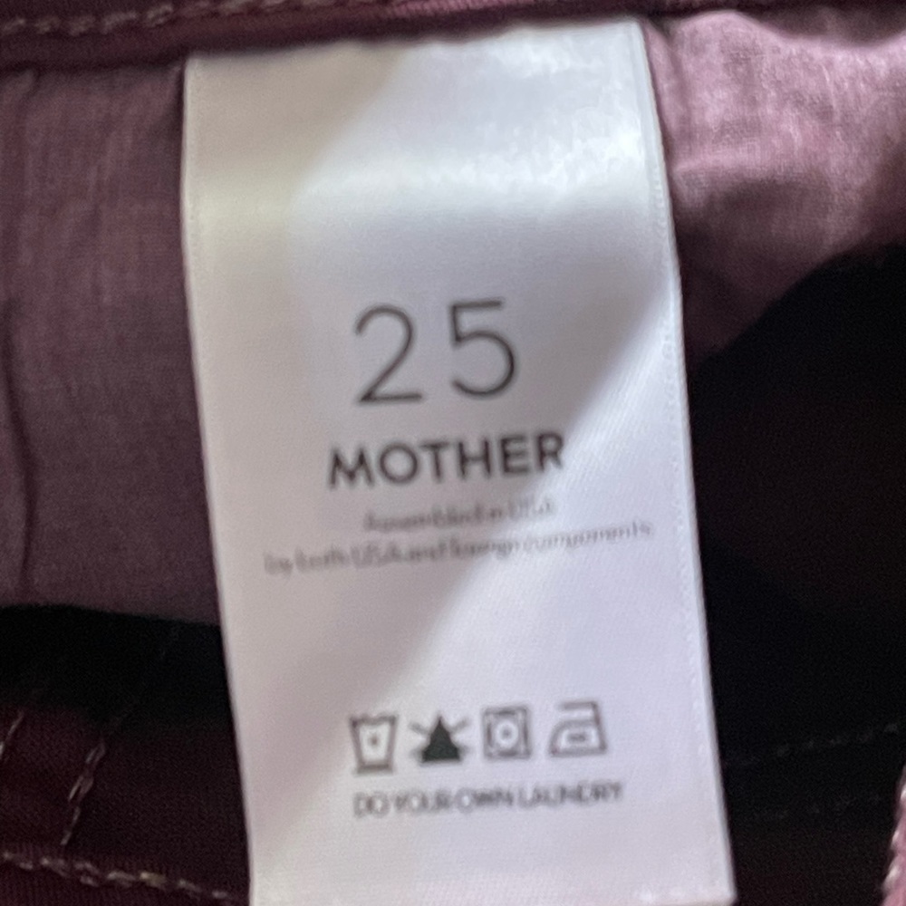 MOTHER Straight Leg Jeans in Burgundy - Picture 12 of 14